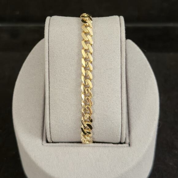 14k Monaco Cuban Bracelet Yellow Gold w/ Moissanite 6mm,7in,Push Lock~BRAND NEW - Picture 4 of 8